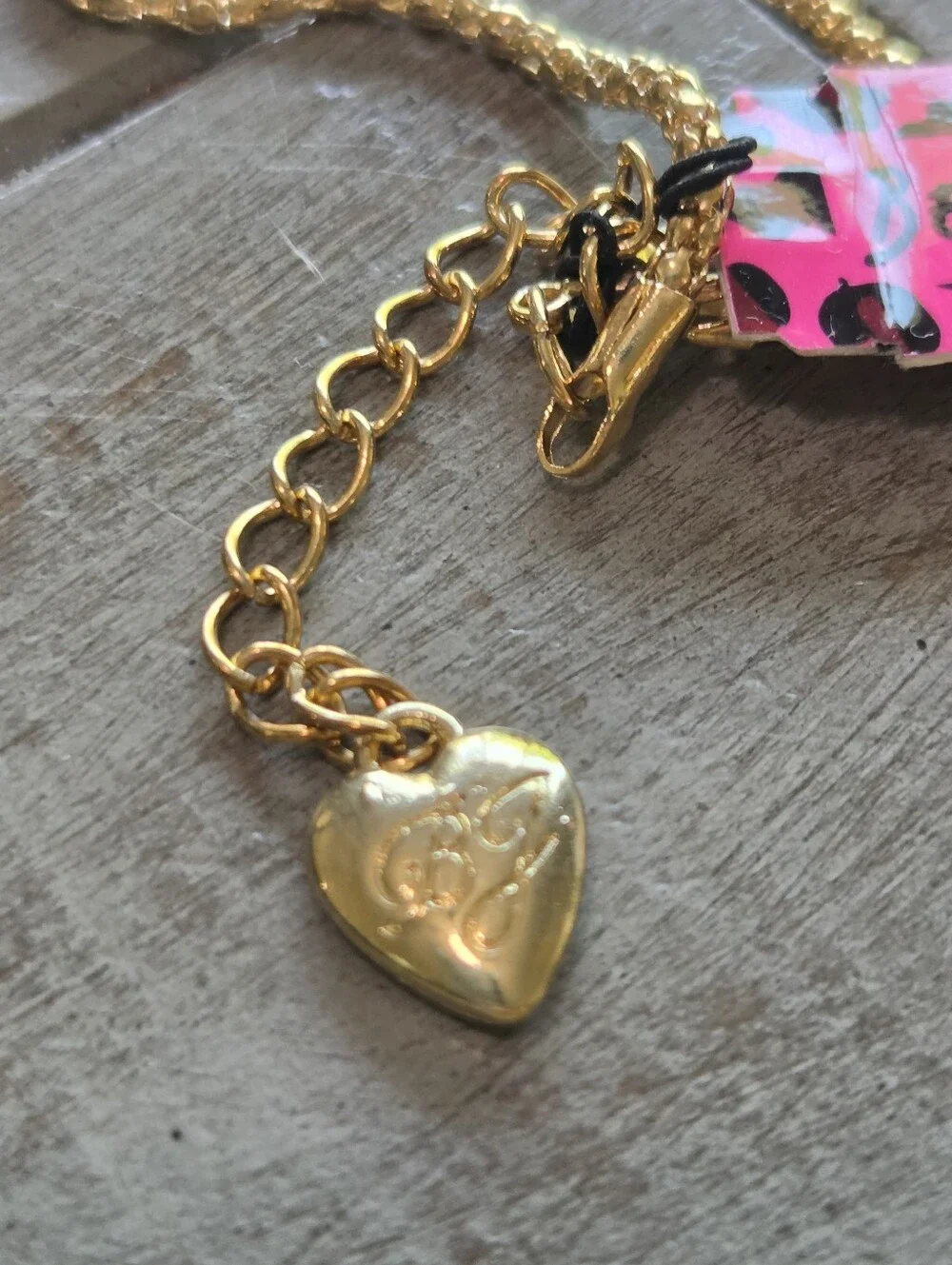 NWT Betsey Johnson Gold-Tone Cat Pendant Necklace Blue White Crystal Accents
